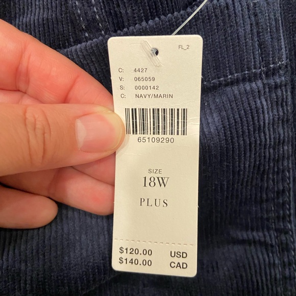 Anthropologie The Colette Cropped Wide-Leg Pants in Navy- 18W - NWT! - Picture 5 of 9